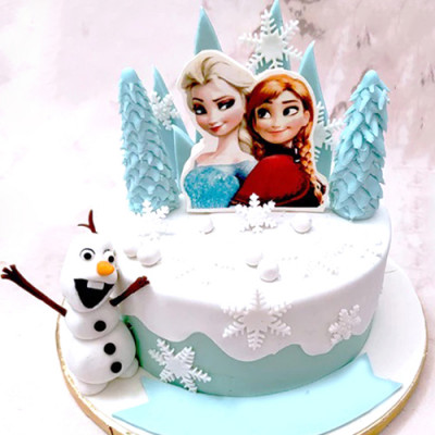 Frozen Theme Elsa Anna Cake