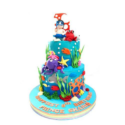 Under the Sea Themed 2 Tier Cake