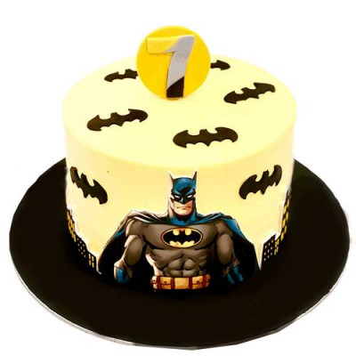 Batman Cake with Printed Topper