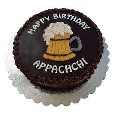 Beer Glass Themed Birthday Cake