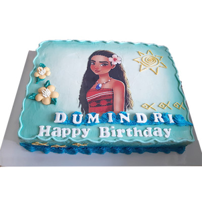 Moana Cake with Printed Topper 