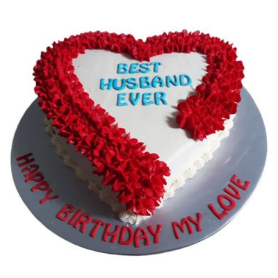 Best Husband Ever Heart Shaped Love Cake