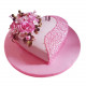 Eggless Heart Shaped Engagement Cake with flowers 