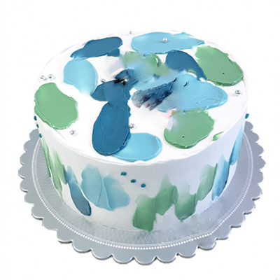 Minimalist Cake - Blue Green Pastel Colors