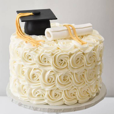 Graduation Buttercream Rosette Cake