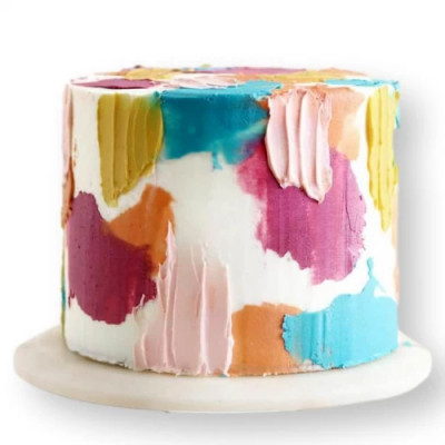 Buttercream Cake with Modern Design