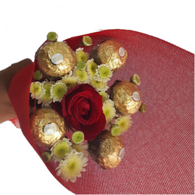 Ferrero Rose - Chocolate bouquet with a Rose