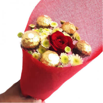 Ferrero Rose - Chocolate bouquet with a Rose