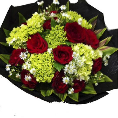 Mixed Flower bunch with Red Roses 