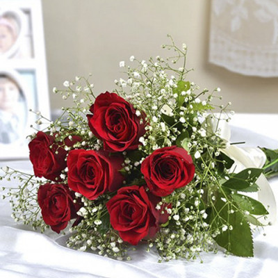 6 Red Roses Bunch 