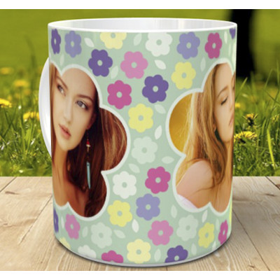 Personalized Flower Mug with 3 Images