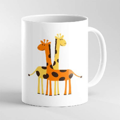 Personalized Animal Photo Mug - Giraffe Friends