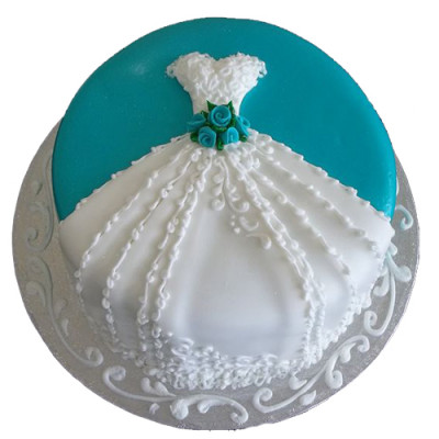 Bridal Shower or Bride to be Cake with Beautiful Frock