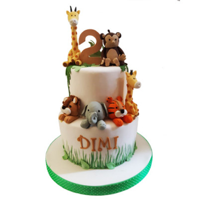 Animal Theme 2 tier Cake for Kid - 3Kg