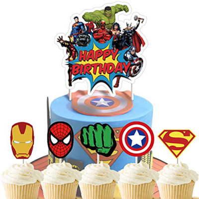 Avengers Super Heroes Cake with Cupcakes - 2Kg