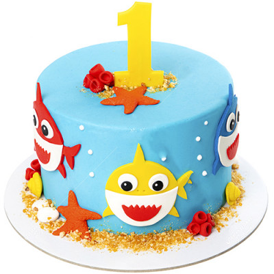 Baby Shark Themed Birthday Cake