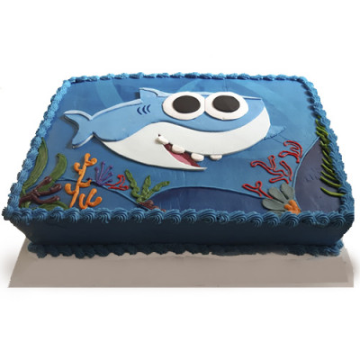 Baby Shark Theme Birthday Cake - Rectangle Cake