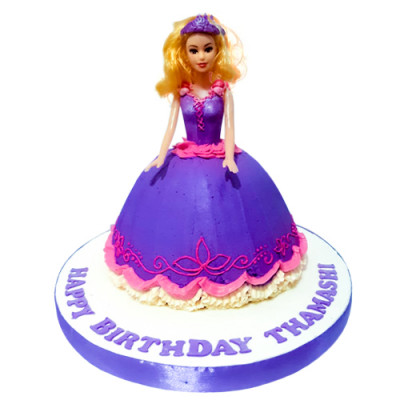 Barbie Birthday Cake - Purple Pink Mixed Color Dress