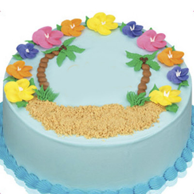 Flowers theme Birthday Butter Cream Cake