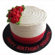 Buttercream Birthday Cake with Red Rose Fowers