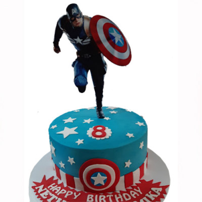 Captain America Themed Birthday Cake