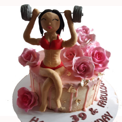 Fitness Themed Beautiful Cake 
