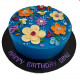 Buttercream Birthday Cake with beautiful flowers 