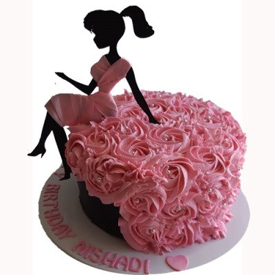  Girl Themed Beautiful Cake 