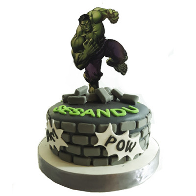 Incredible Hulk Themed Birthday Cake