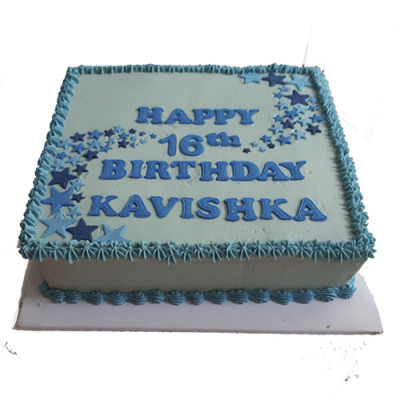 Birthday Cake with Stars - Rectangle Cake