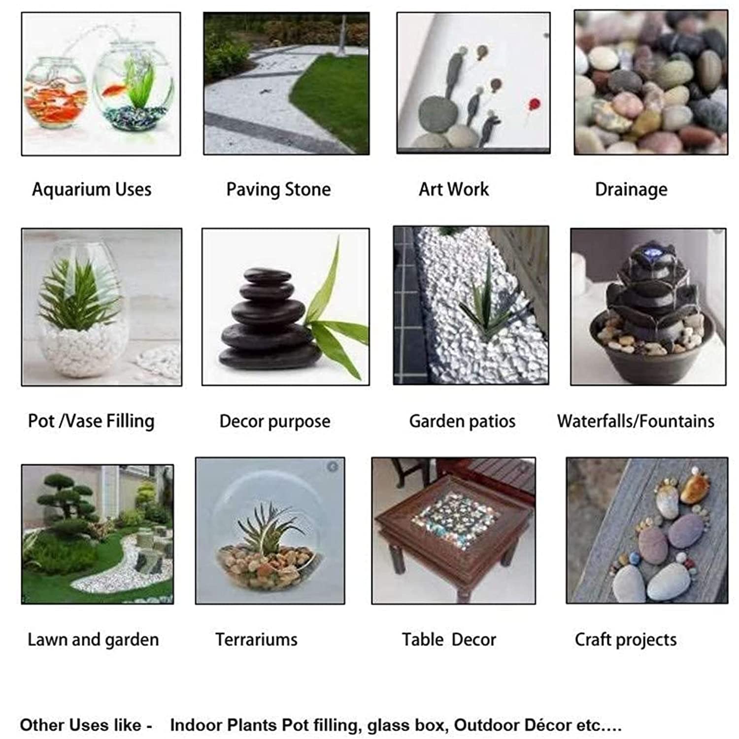 natural white crushed regular sized stone for fish tank landscape garden selective sand pebble rock decoration