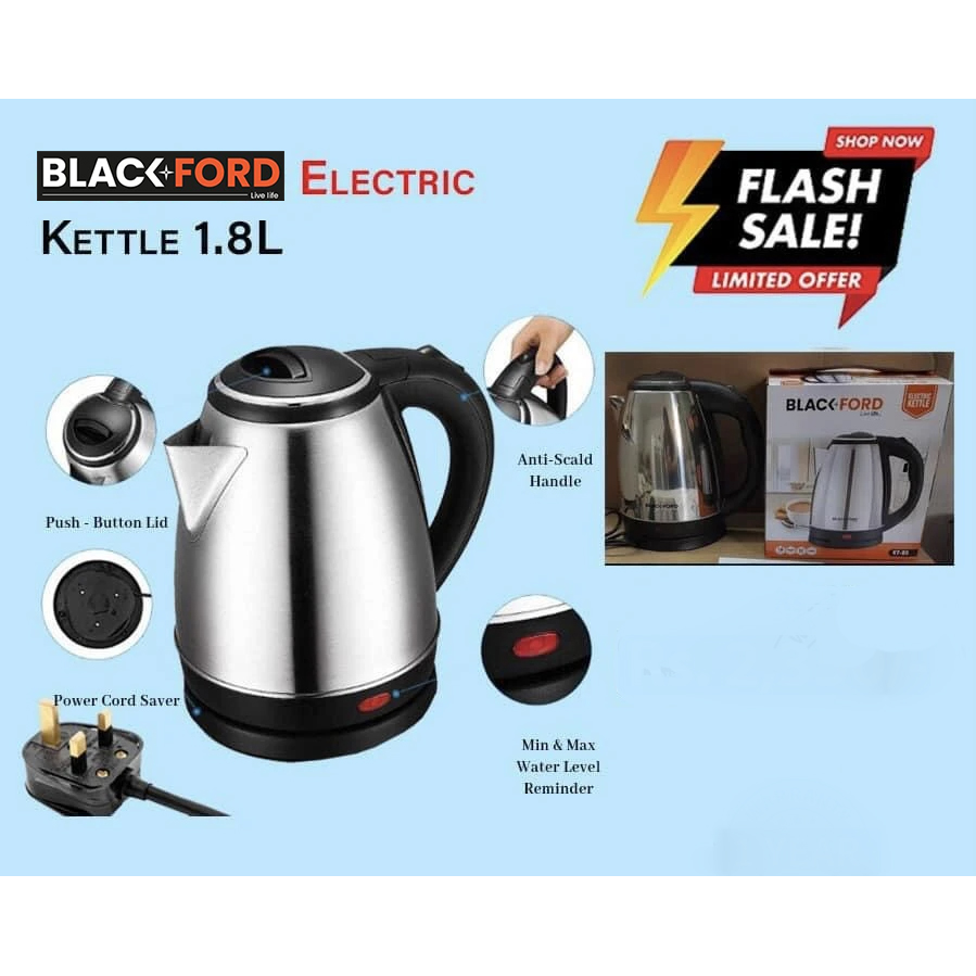 Make boiling water for your favorite hot drinks quickly and easily with the Black Ford Jug Kettle.