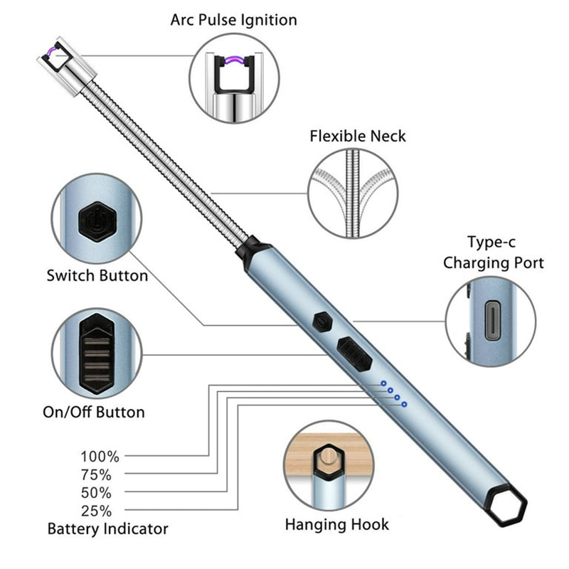 lighting a candle indoors or starting a fire on a blustery day, the dual-beam arc ensures instant, dependable ignition without the flame.